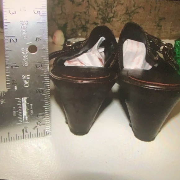 Coach Raina Brown Leather Clogs - Picture 6 of 7